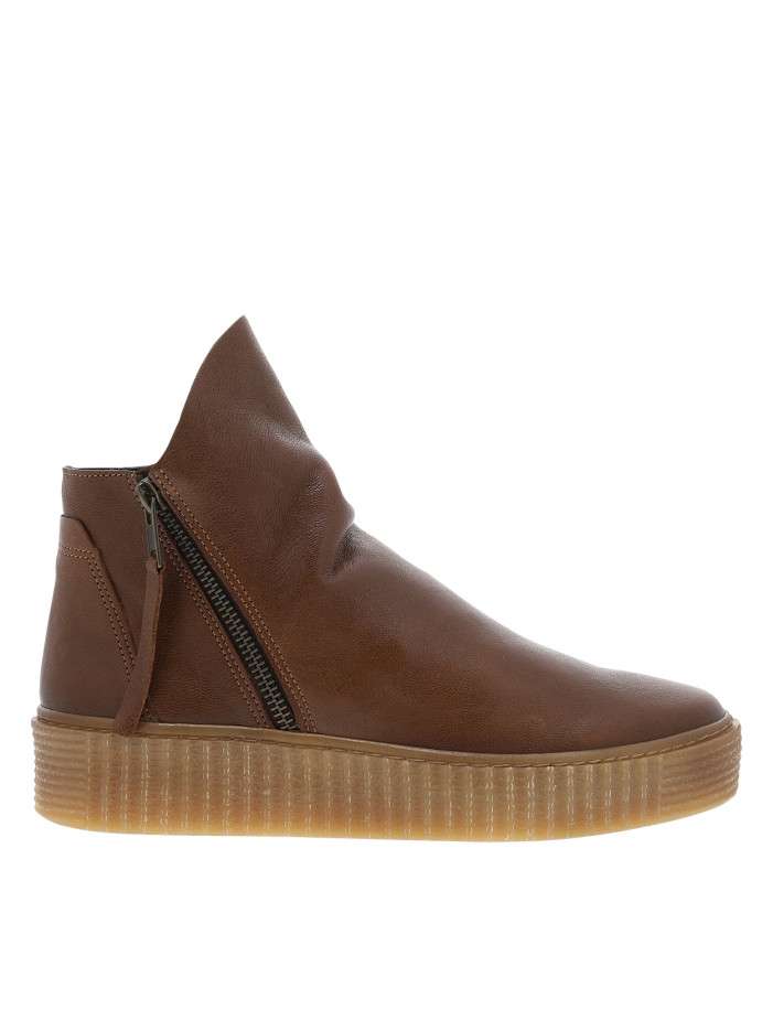 Boots en cuir brunes avec...