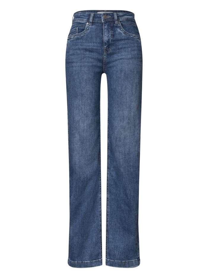 Jean en coton mélangé bleu...