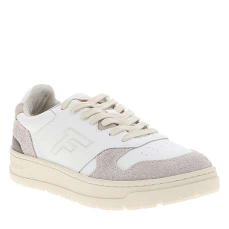 Sneakers Palmer en cuir écru à talon plat et empiècements nubuck - Image 2