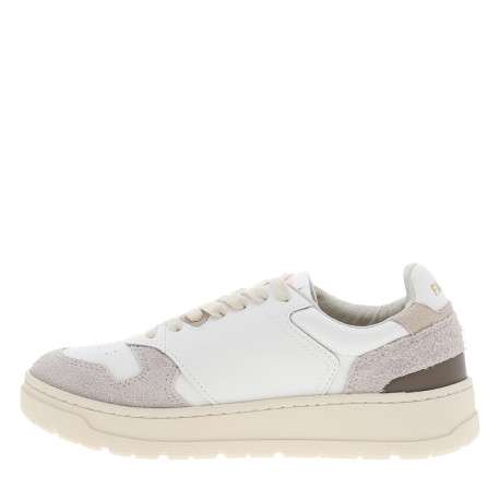 Sneakers Palmer en cuir écru à talon plat et empiècements nubuck - Image 3
