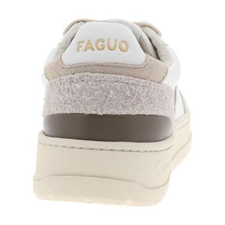 Sneakers Palmer en cuir écru à talon plat et empiècements nubuck - Image 4