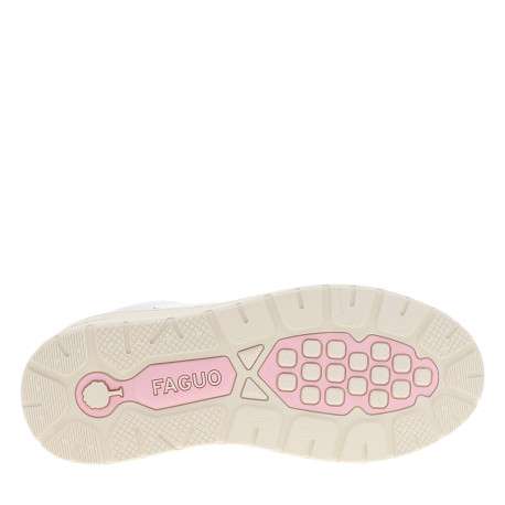 Sneakers Palmer en cuir écru à talon plat et empiècements nubuck - Image 6