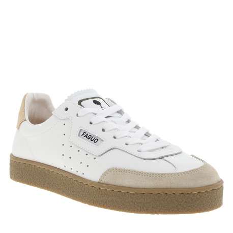 Tennis Lumbo en cuir blanc à talon plat munies d'une languette crantée - Image 2