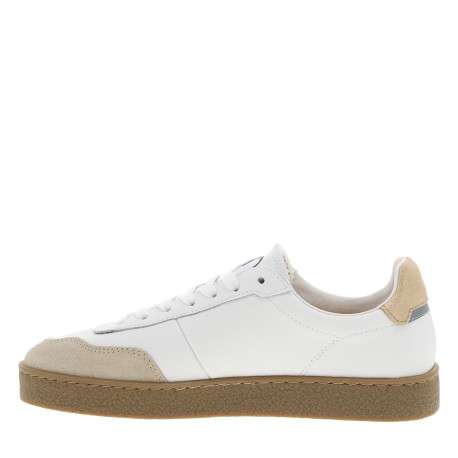 Tennis Lumbo en cuir blanc à talon plat munies d'une languette crantée - Image 3