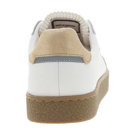 Tennis Lumbo en cuir blanc à talon plat munies d'une languette crantée - Image 4