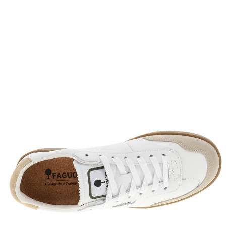 Tennis Lumbo en cuir blanc à talon plat munies d'une languette crantée - Image 5