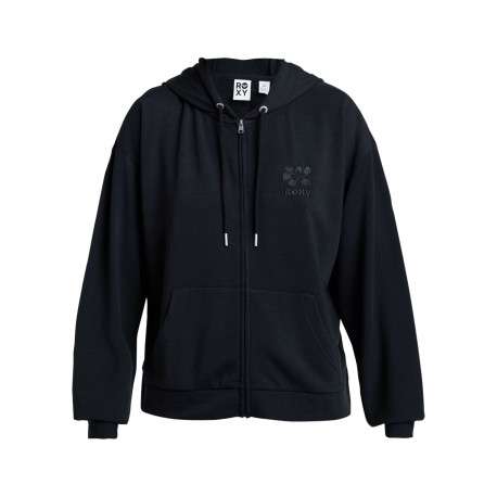Sweat zippé bleu marine à coupe droite pourvu d'un col à capuche
