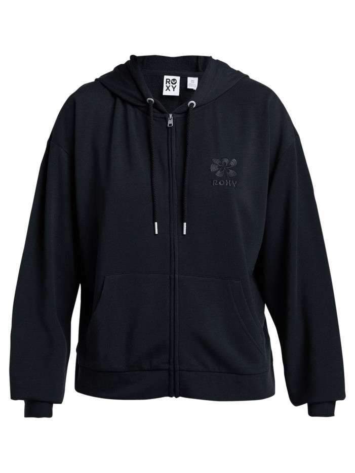 Sweat zippé bleu marine à...