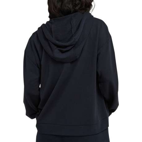 Sweat zippé bleu marine à coupe droite pourvu d'un col à capuche - Image 3