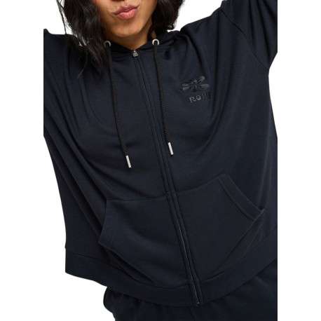 Sweat zippé bleu marine à coupe droite pourvu d'un col à capuche - Image 7