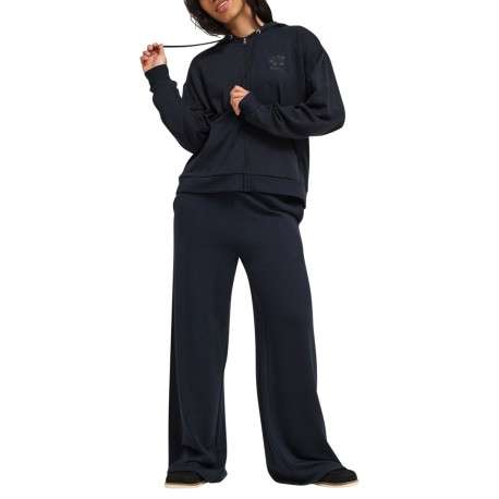 Sweat zippé bleu marine à coupe droite pourvu d'un col à capuche - Image 8