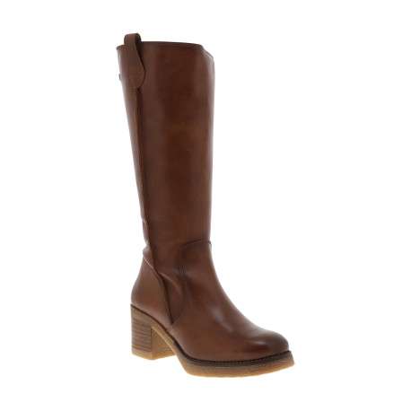 Bottes cognac à talon décroché moyen avec un zip côté interne - Image 2