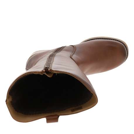 Bottes cognac à talon décroché moyen avec un zip côté interne - Image 5