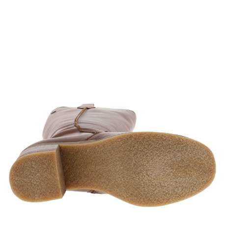 Bottes cognac à talon décroché moyen avec un zip côté interne - Image 6