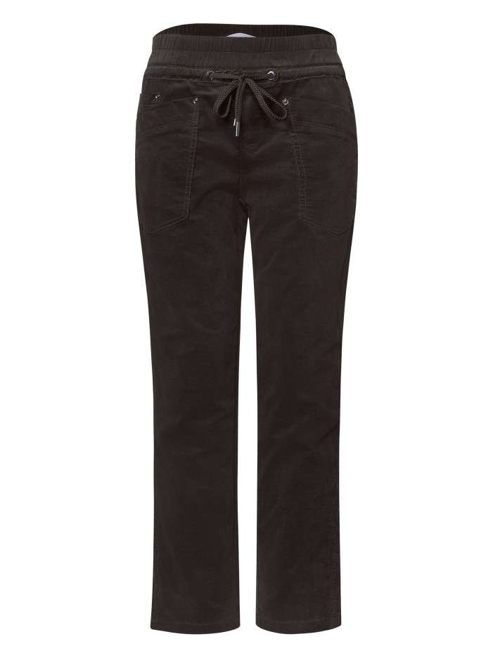 Pantalon en coton brun à...