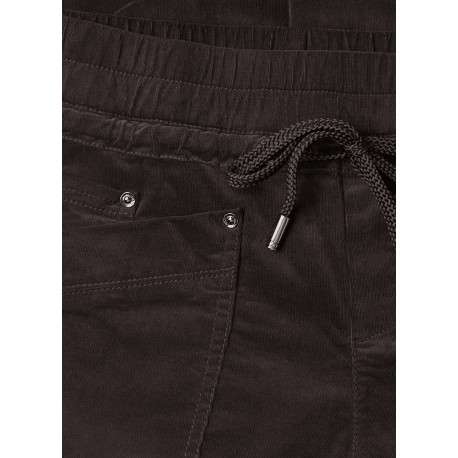 Pantalon en coton brun à coupe droite pourvu d'une ceinture élastiquée - Image 2