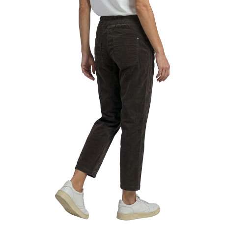 Pantalon en coton brun à coupe droite pourvu d'une ceinture élastiquée - Image 4