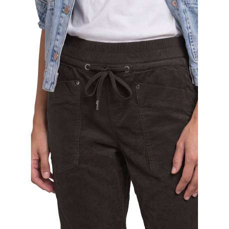 Pantalon en coton brun à coupe droite pourvu d'une ceinture élastiquée - Image 5