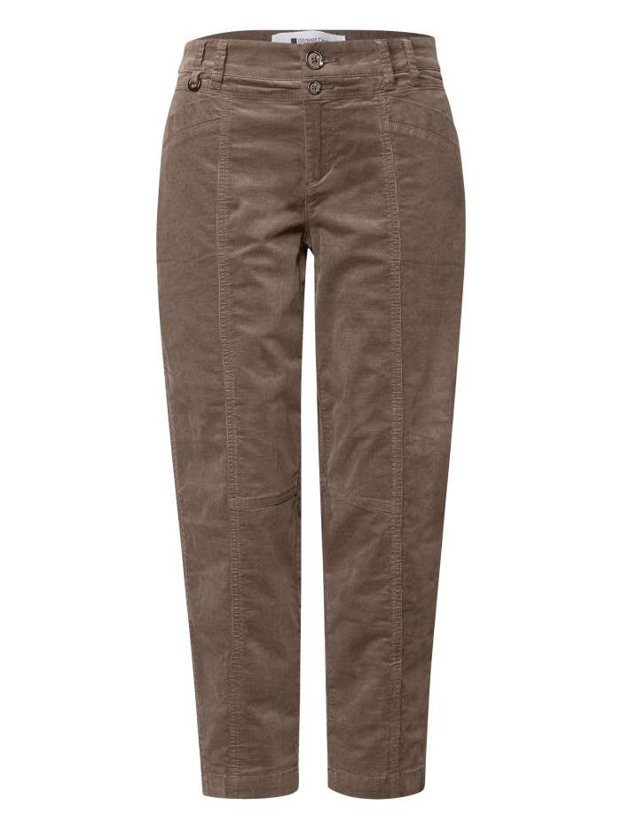 Pantalon en coton taupe à...