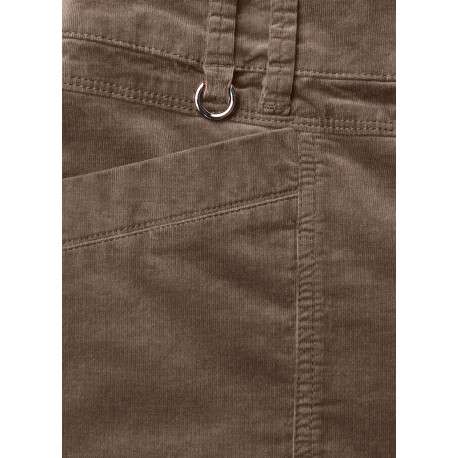 Pantalon en coton taupe à coupe droite pourvu d'une fermeture à double bouton - Image 2