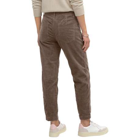 Pantalon en coton taupe à coupe droite pourvu d'une fermeture à double bouton - Image 4
