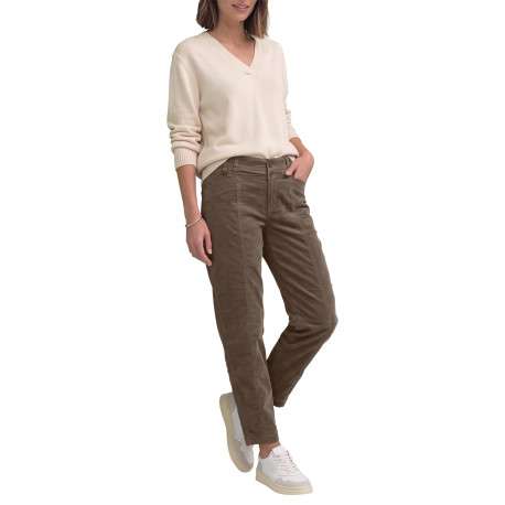 Pantalon en coton taupe à coupe droite pourvu d'une fermeture à double bouton - Image 6