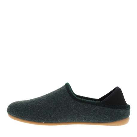 Mules kaki à talon plat avec fermeture à slip-on élastiquée - Image 3