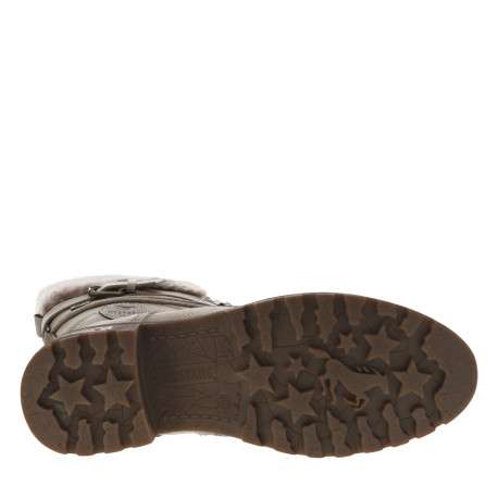 Bottes blanc cassé à talon décroché bas avec un zip et des lacets ronds - Image 6