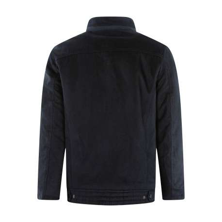 Blouson marine uni coupe droite à col montant et une taille ajustable - Image 2