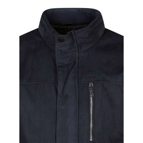 Blouson marine uni coupe droite à col montant et une taille ajustable - Image 4