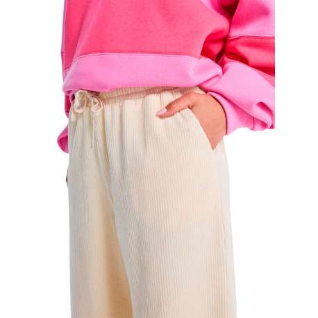 Pantalon Chino écru en velours côtelé à coupe bootcut avec logo blanc brodé - Image 5