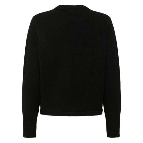 Gilet noir en maille fine avec une coupe droite et un col rond - Image 2