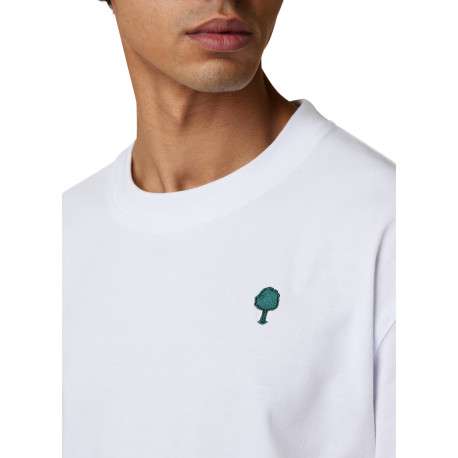 T-shirt en coton blanc doté d'une coupe droite et d'un col rond - Image 2