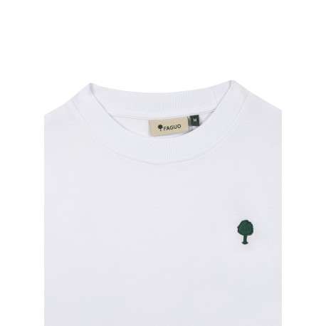 T-shirt en coton blanc doté d'une coupe droite et d'un col rond - Image 3