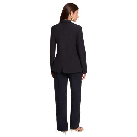 Pantalon chino marine pourvu d'une coupe ample et de plis à l'avant - Image 4