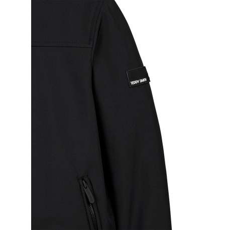 Blouson zippé noir pourvu d'une coupe droite et d'un col à capuche - Image 3