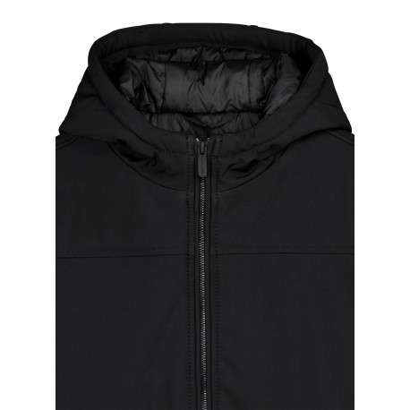 Blouson zippé noir pourvu d'une coupe droite et d'un col à capuche - Image 4