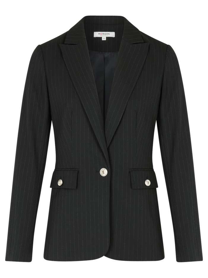 Blazer noir à coupe ajustée...