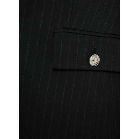 Blazer noir à coupe ajustée pourvu d'un col à revers et de manches longues - Image 2
