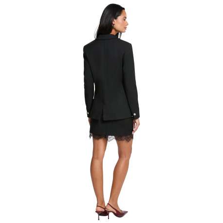 Blazer noir à coupe ajustée pourvu d'un col à revers et de manches longues - Image 4