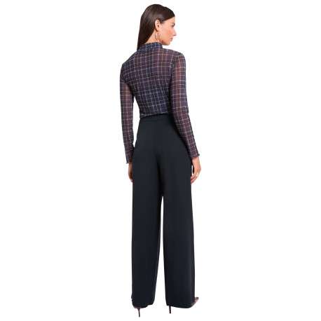 Pantalon chino marine à coupe ample pourvu d'un effet drapé à l'avant - Image 4
