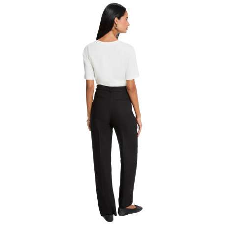 Pantalon chino noir pourvu d'une coupe droite et de plis à l'avant - Image 4
