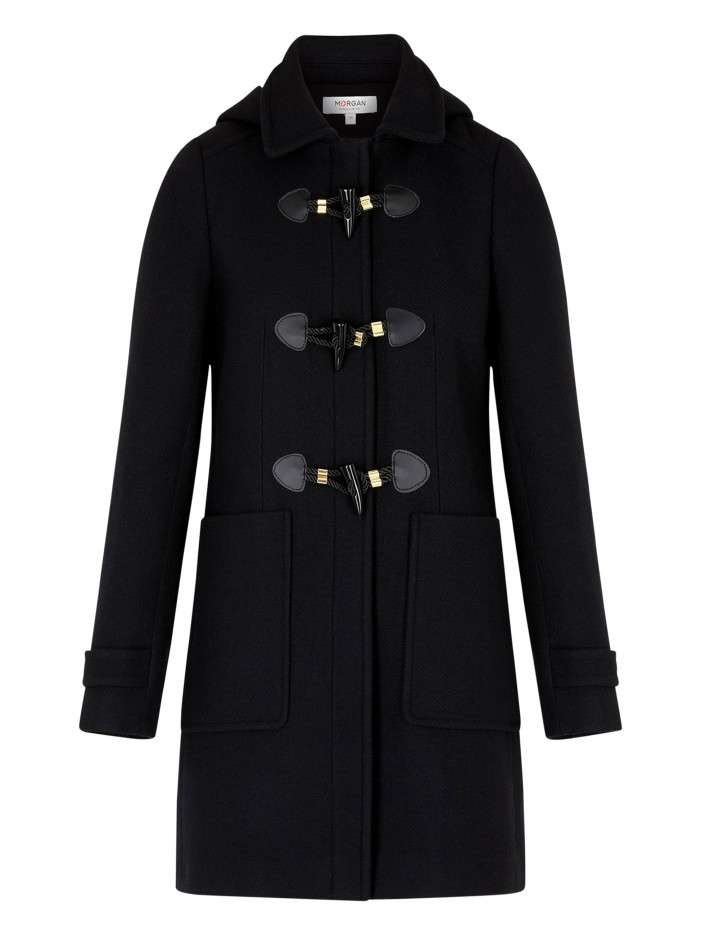 Manteau noir à coupe droite...