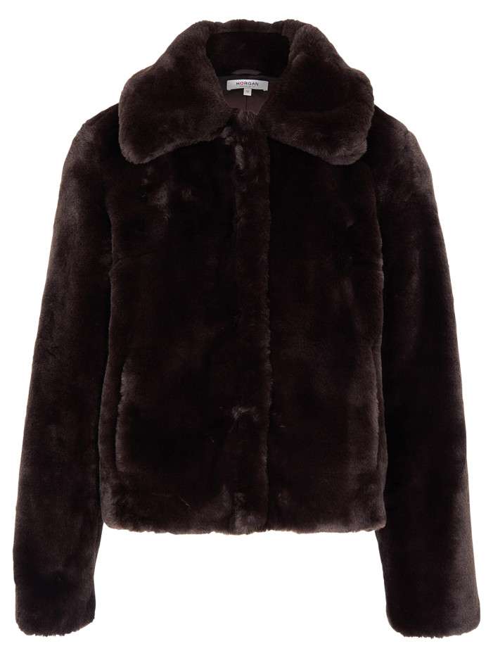Veste marron à coupe droite...