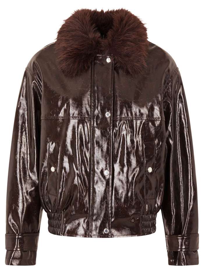 Blouson marron à coupe...