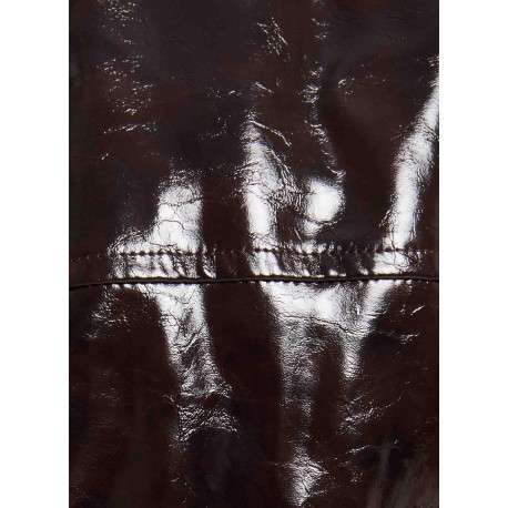 Blouson marron à coupe droite pourvu d'un col à revers et de manches longues - Image 2
