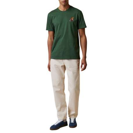 T-shirt en coton vert agrémenté d'une broderie écureuil à coupe droite - Image 5