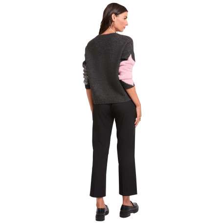 Pantalon chino noir pourvu d'une coupe droite et de plis à l'avant - Image 4