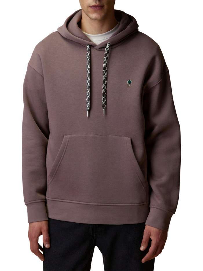 Sweat prune avec un col à capuche agrémenté de cordons multicolores - Image 3