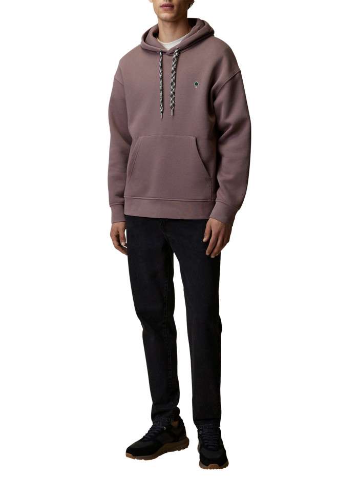 Sweat prune avec un col à capuche agrémenté de cordons multicolores - Image 5